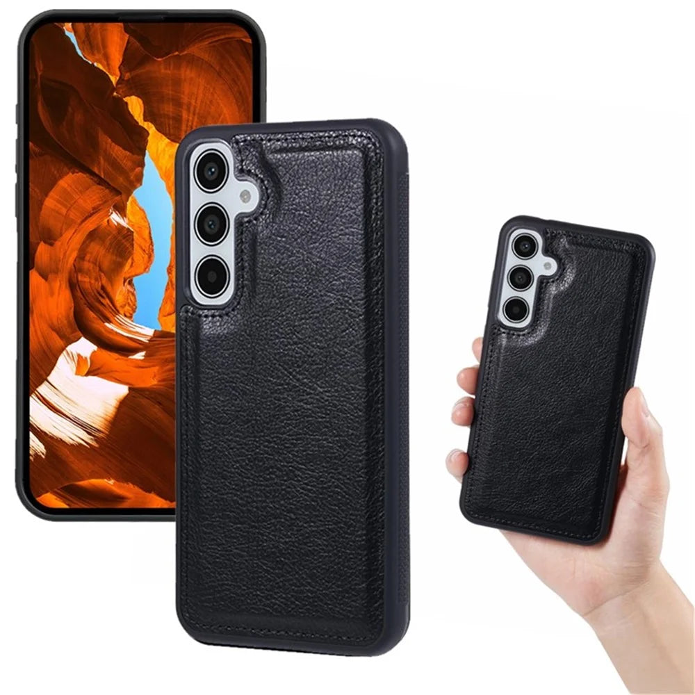 For Samsung Galaxy S25 Detachable Cover PU Leather 2 in 1 Magnetic Wallet Phone Case - Black - 4