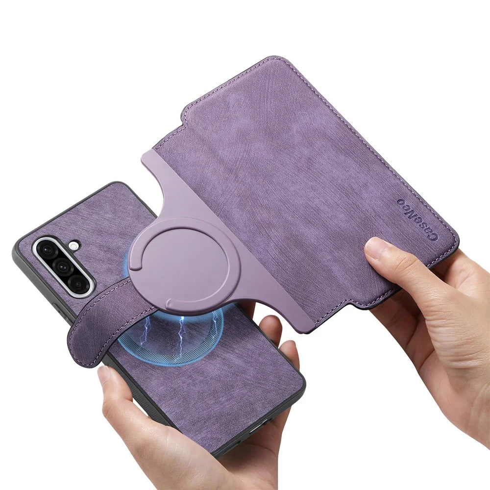 CASENEO For Samsung Galaxy A36 5G Magnetic Case  Detachable Leather Phone Wallet Cover - Purple - 5