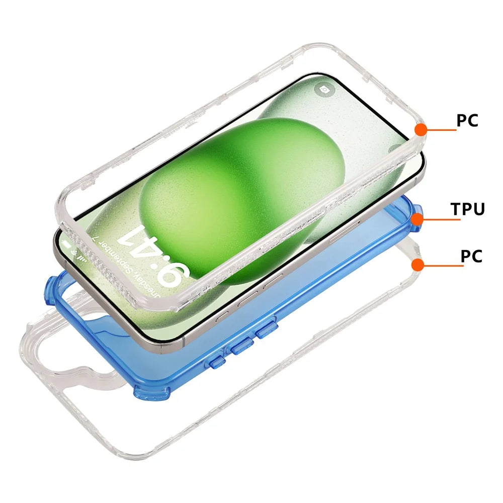 For Samsung Galaxy S25+ Crystal Clear Case 3 in 1 Shockproof PC + TPU Phone Cover - 7