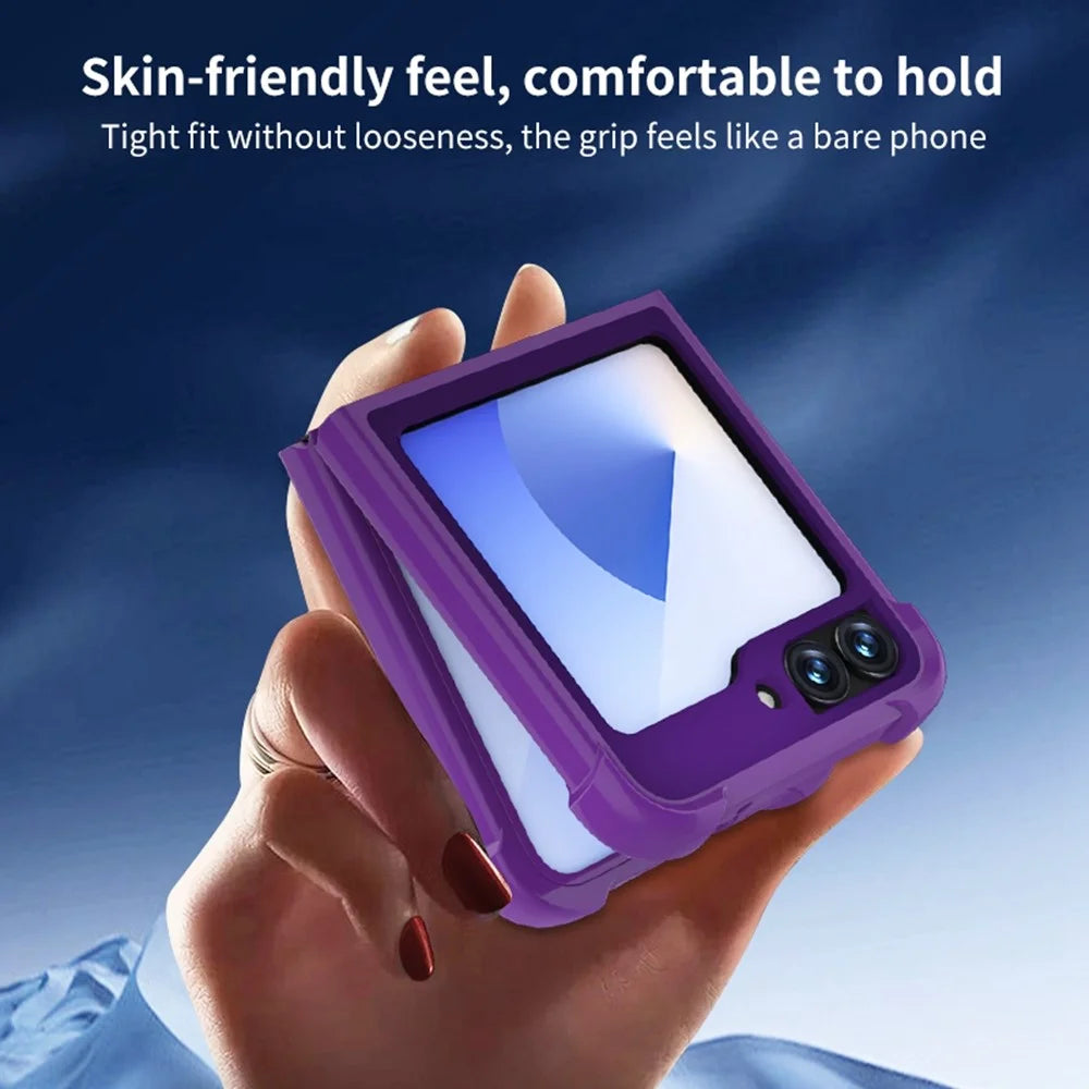 For Samsung Galaxy Z Flip7 FE 5G / Z Flip6 5G Magnetic Case TPU + PC Matte Phone Cover - Blue - 7