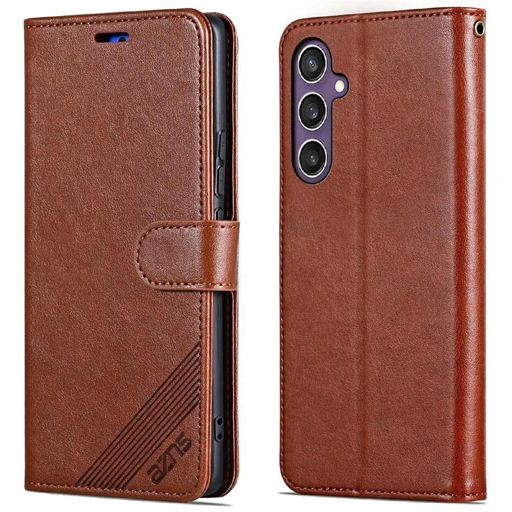 AZNS For Samsung Galaxy A26 5G Case Anti-Scratch PU Leather Stand Wallet Phone Cover - Brown - 1