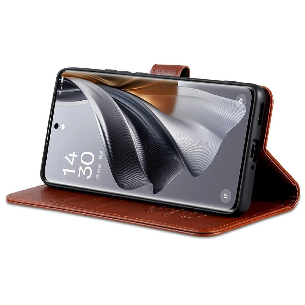 AZNS For Samsung Galaxy A26 5G Case Anti-Scratch PU Leather Stand Wallet Phone Cover - Brown - 3