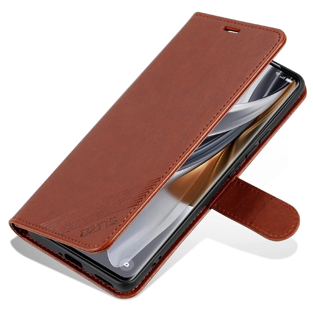 AZNS For Samsung Galaxy A36 5G Case Anti-Scratch PU Leather Stand Wallet Phone Cover - Brown - 6