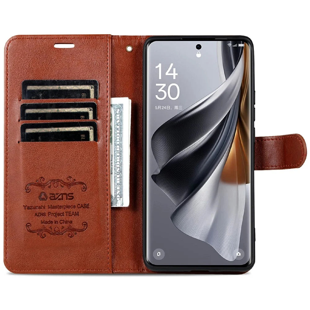 AZNS For Samsung Galaxy A56 Case Anti-Scratch PU Leather Stand Wallet Phone Cover - Brown - 2