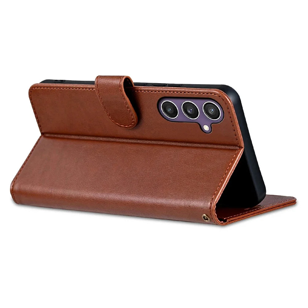 AZNS For Samsung Galaxy A56 Case Anti-Scratch PU Leather Stand Wallet Phone Cover - Brown - 4