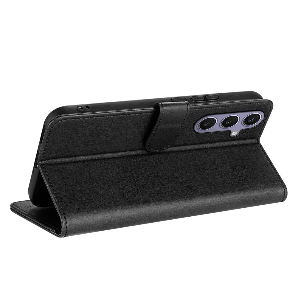 AZNS For Samsung Galaxy A16 4G / 5G Case PU Leather Wallet Phone Cover - Black - 4