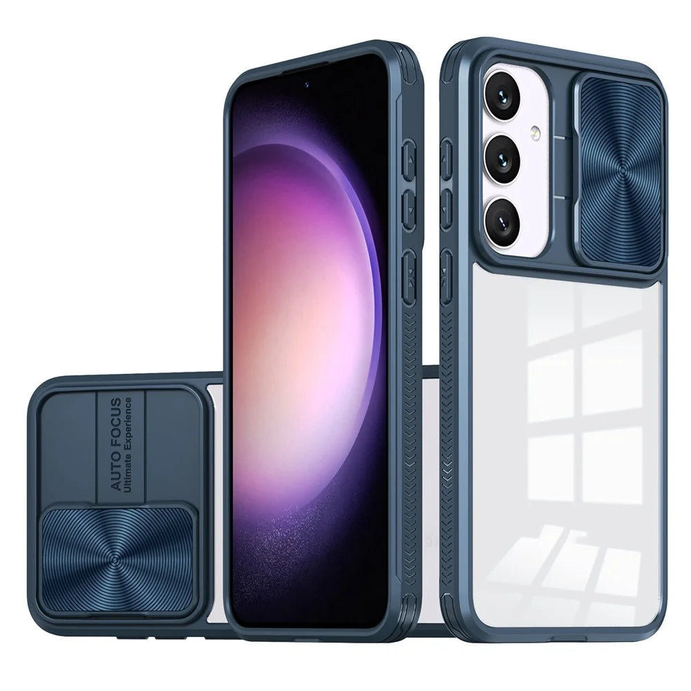 For Samsung Galaxy S25 Case TPU + PC Clear Phone Cover - Navy Blue - 1