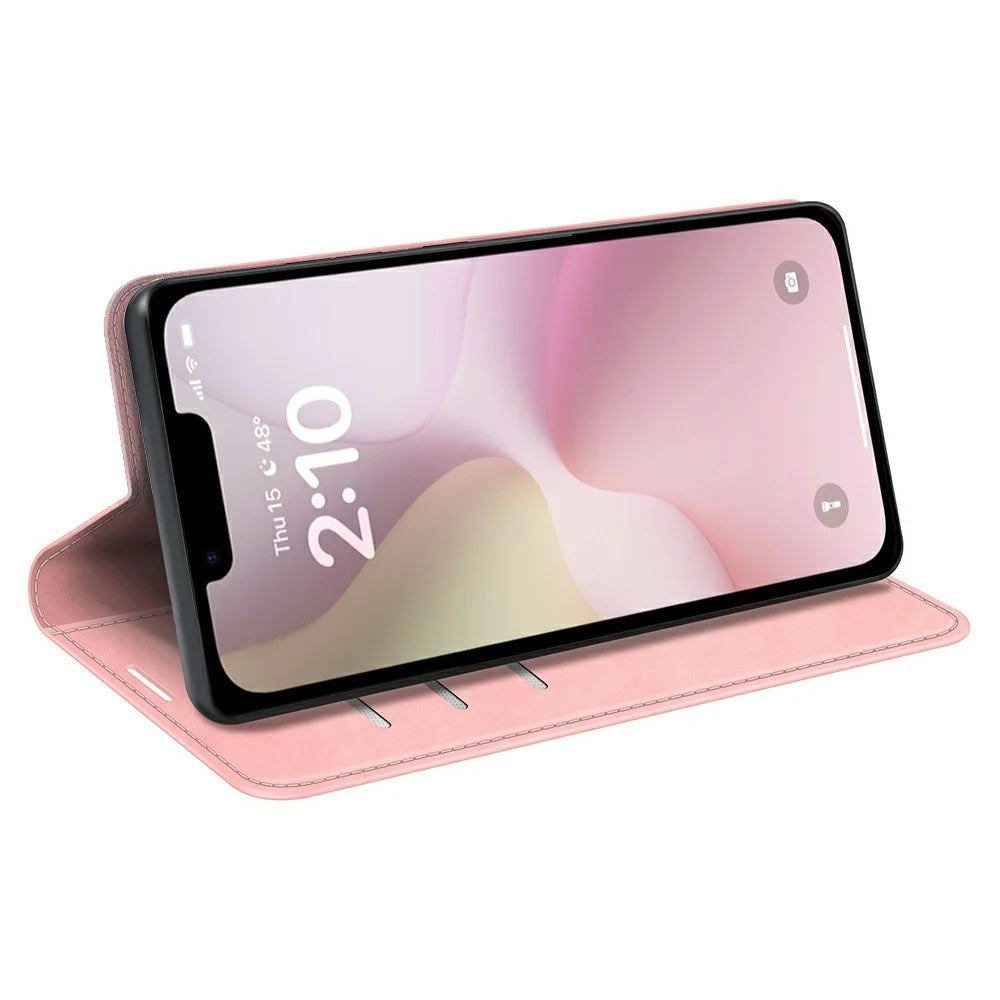 For iPhone 17e / 16e Case Skin Touch Leather Wallet Phone Cover - Pink - 3