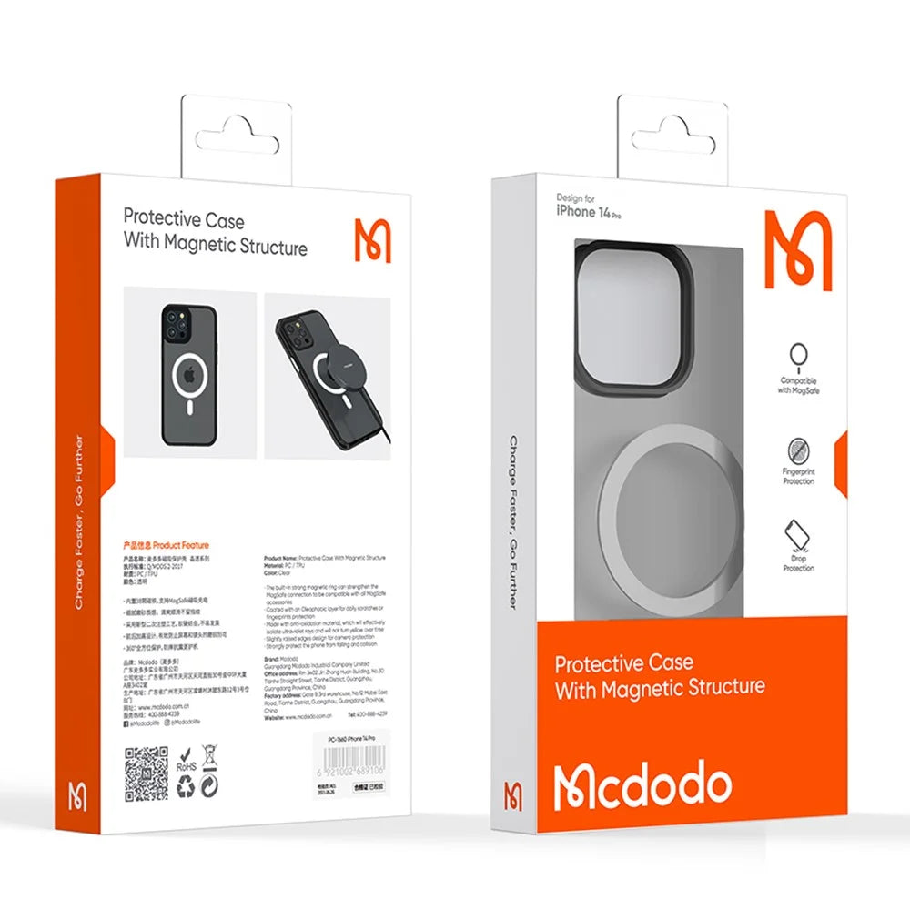 MCDODO PC-3100 MDD Anti-Scratch Phone Case for iPhone 14, Compatible with MagSafe Wireless Charging Matte Phone Cover - 5