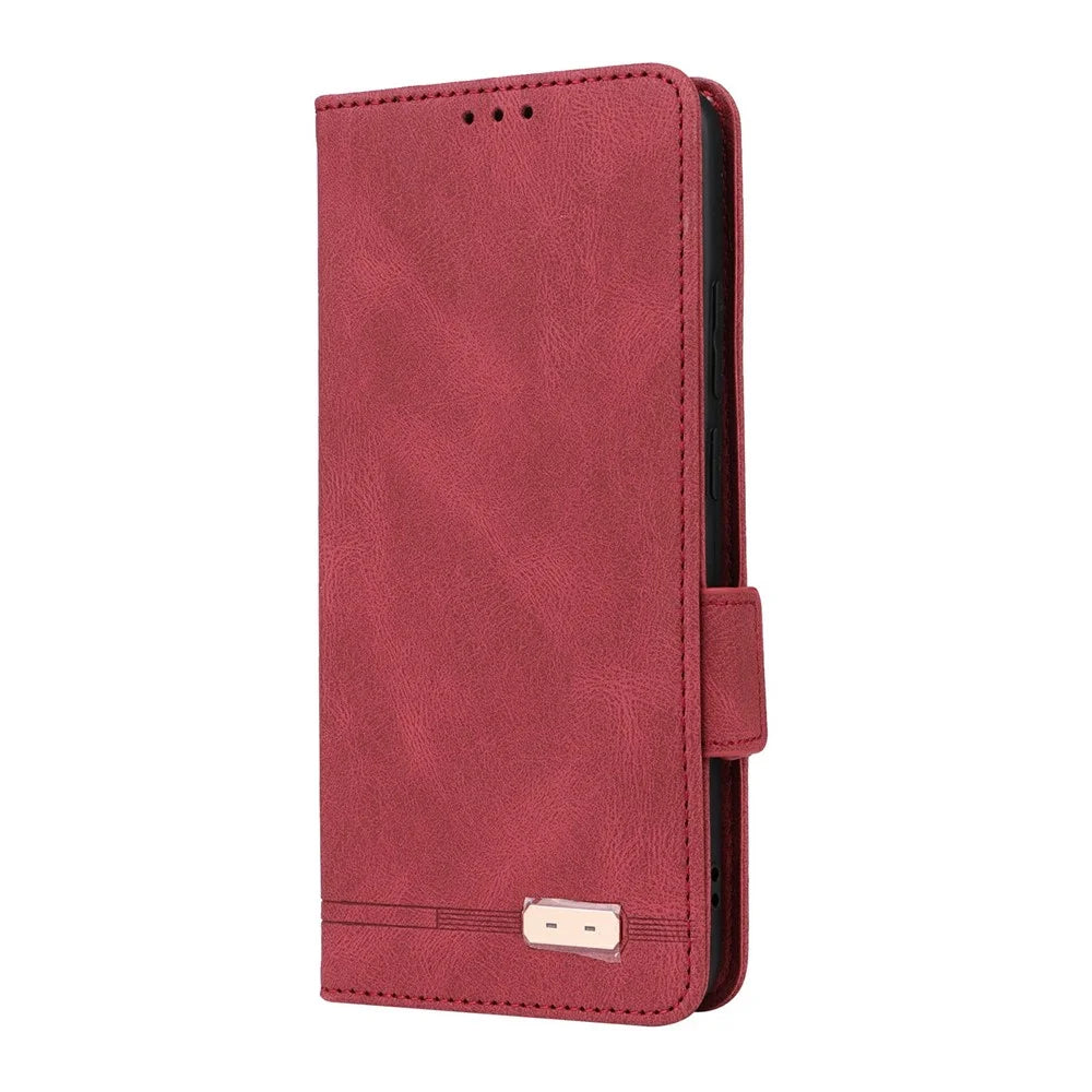 For Realme GT 7 Pro 5G Case Leather Wallet Flip Phone Cover with Hardware Decor - Rose - 6