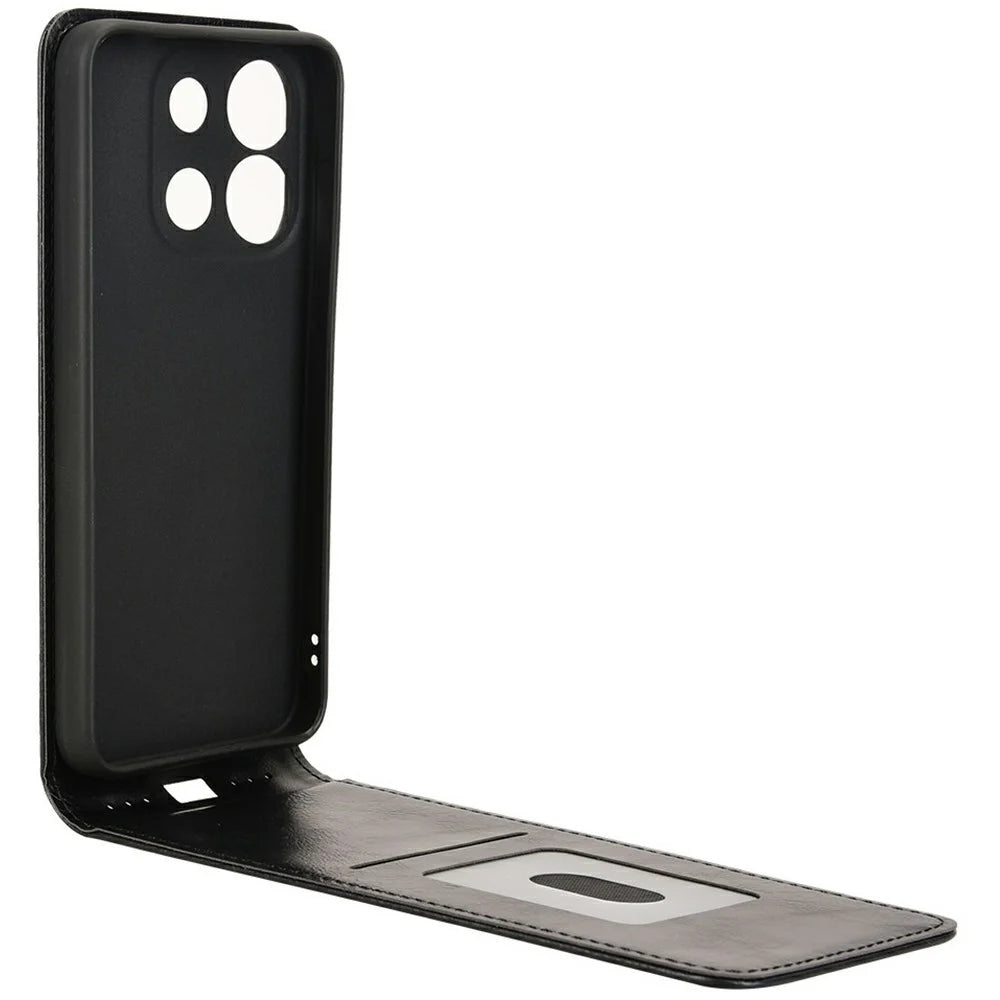 Leather Case for Oukitel C57 Pro / C57s / BLU 11S Card Slot Magnetic Vertical Flip Phone Cover - Black - 4