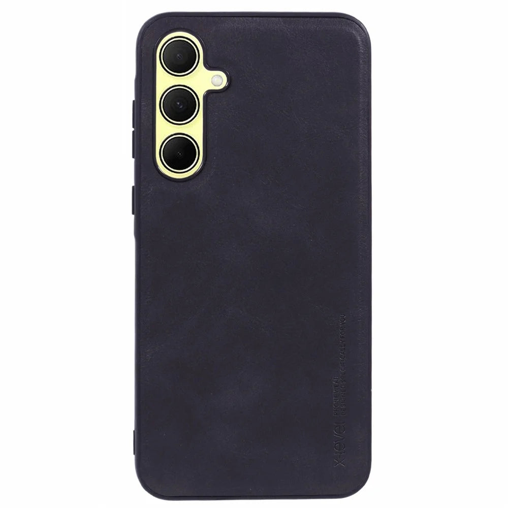 X-LEVEL Bojue-3 Series For Samsung Galaxy S25+ Case Leather Coated PC+TPU Phone Back Cover - Black - 1