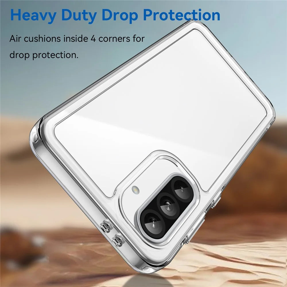 WANLONFENG MF Series for Samsung Galaxy A56 5G Case TPU Acrylic Clear Phone Cover with Tempered Glass Film - 3