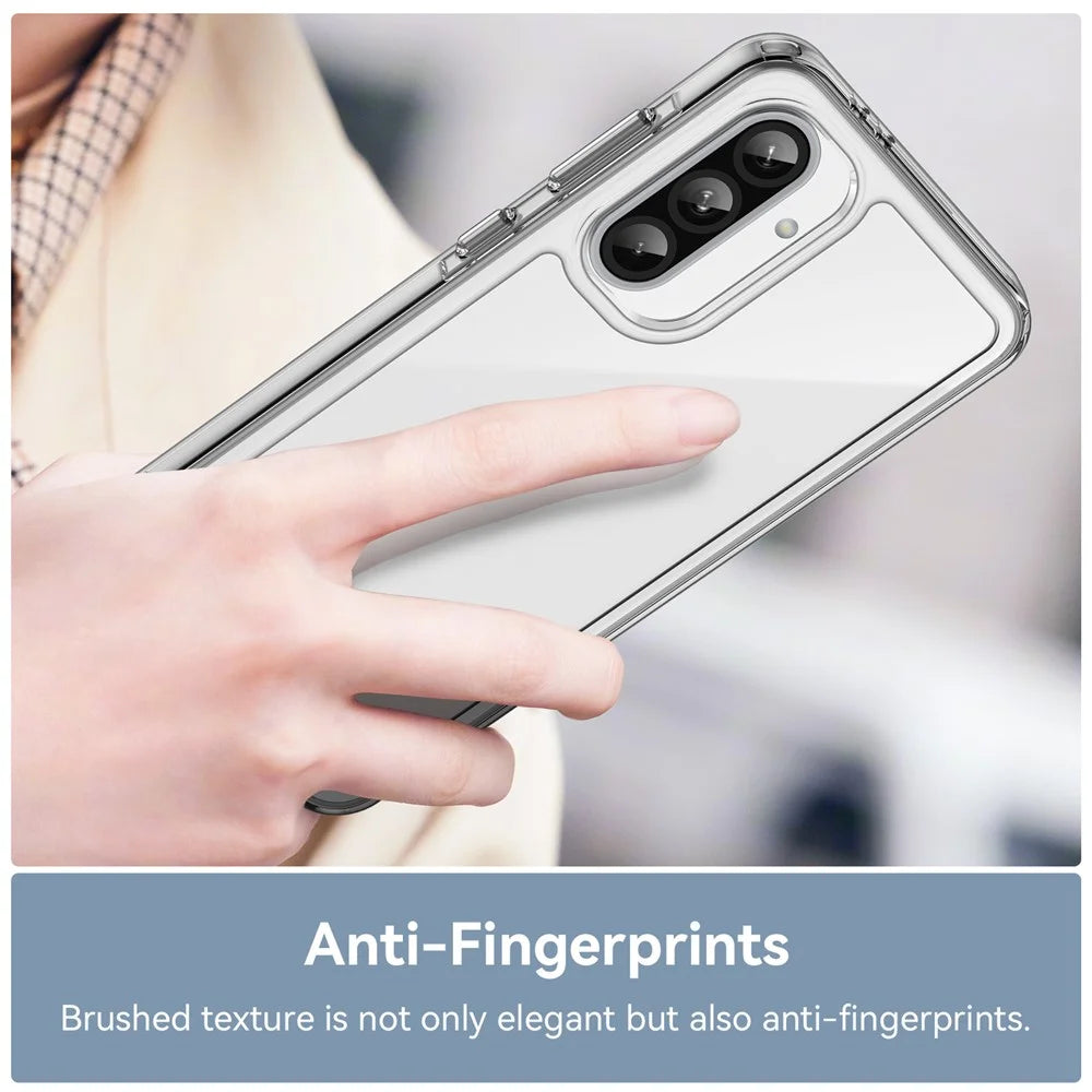 WANLONFENG MF Series for Samsung Galaxy A56 5G Case TPU Acrylic Clear Phone Cover with Tempered Glass Film - 5