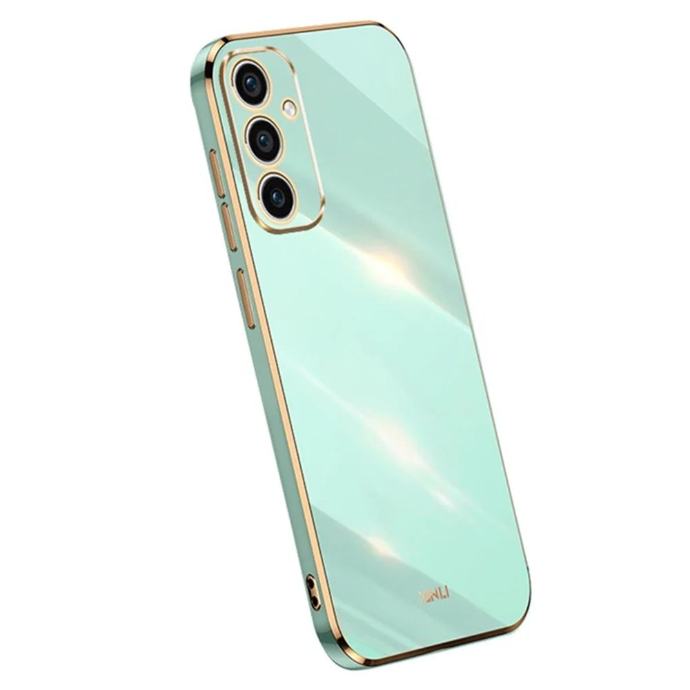 XINLI For Samsung Galaxy A36 5G Case TPU Phone Cover with Electroplating Frame - Cyan - 1