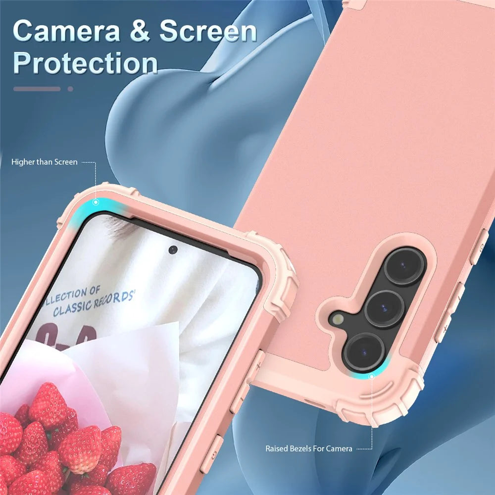L-Style For Samsung Galaxy S25 Case Shockproof PC + TPU Phone Back Cover - Pink - 4