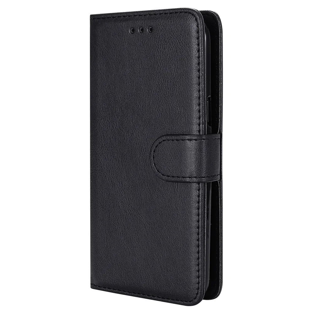 For itel S25 Ultra Case 2 in 1 Detachable Magnetic Leather Wallet Mobile Cover with Strap - Black - 2