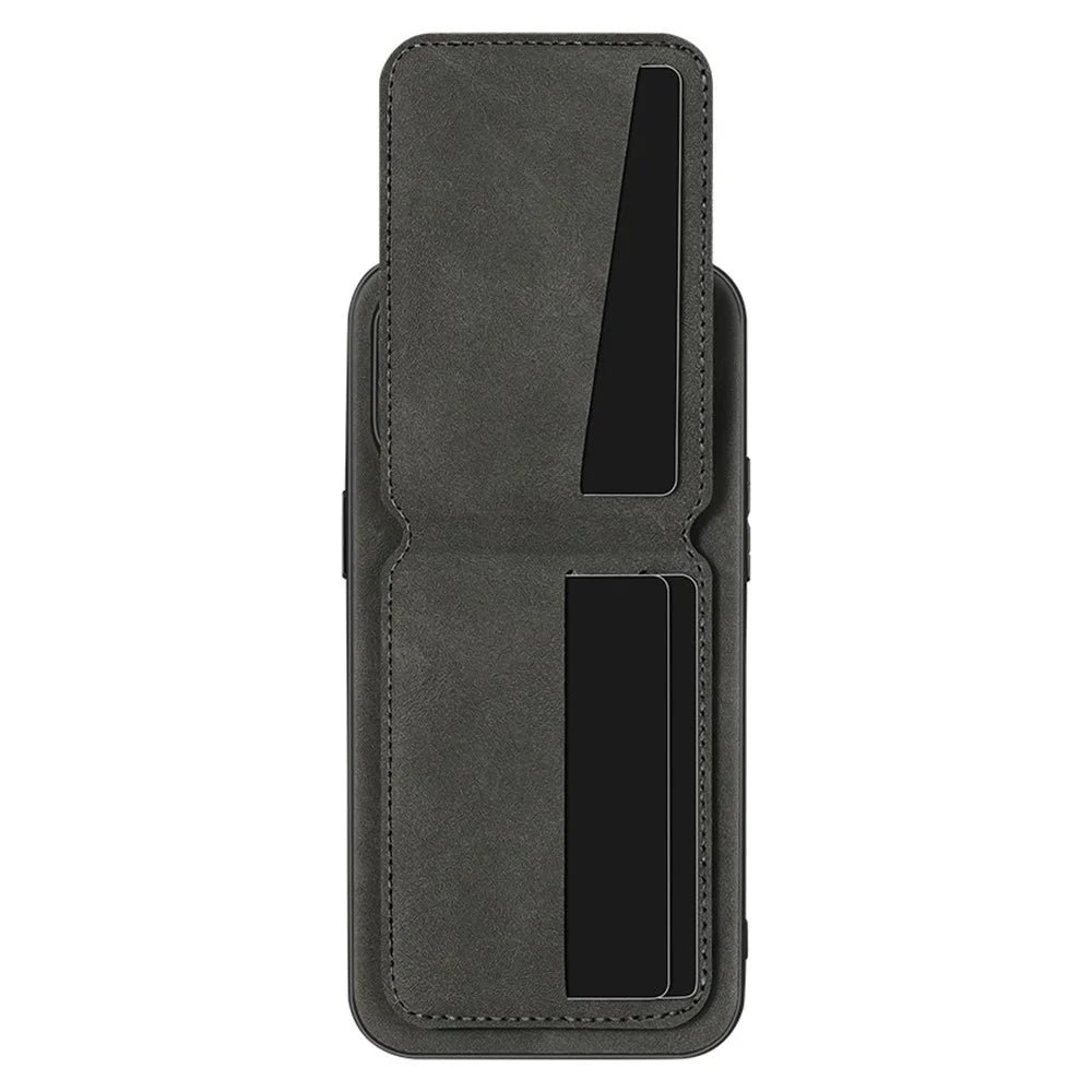 For Samsung Galaxy A35 5G Case Card Holder Kickstand Anti Drop PC + TPU + PU Leather Back Cover - Black - 2