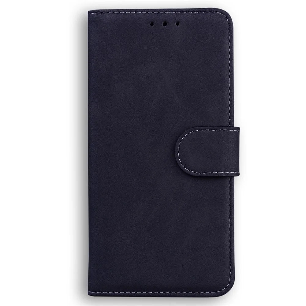 For Samsung Galaxy M13 4G Shockproof Wallet Mobile Phone Case PU Leather Magnetic Drop Protection Stand Phone Cover - Black - 6