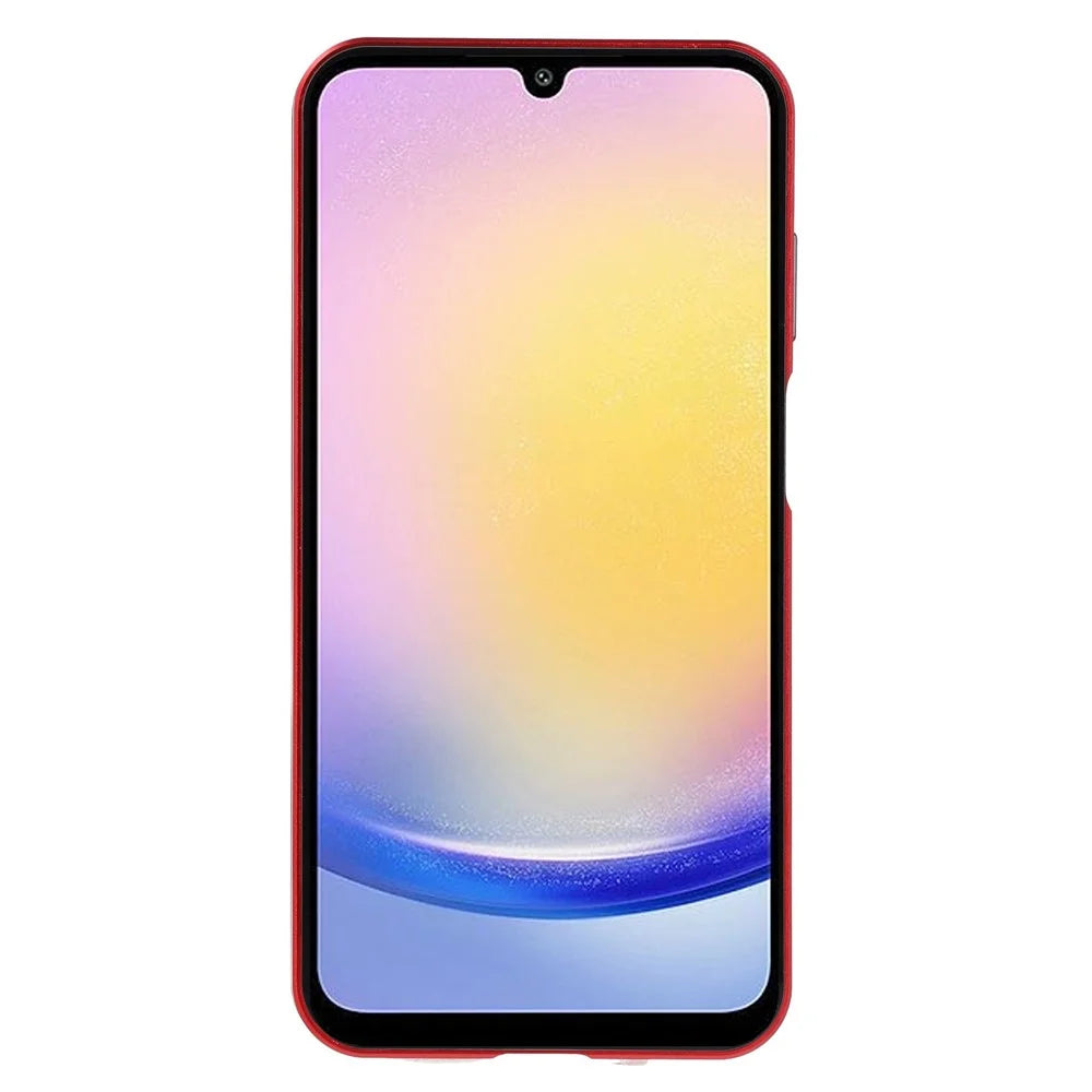 For Samsung Galaxy A26 5G Full Body Case Magnetic Tempered Glass Double-Sided Phone Case - Red - 3