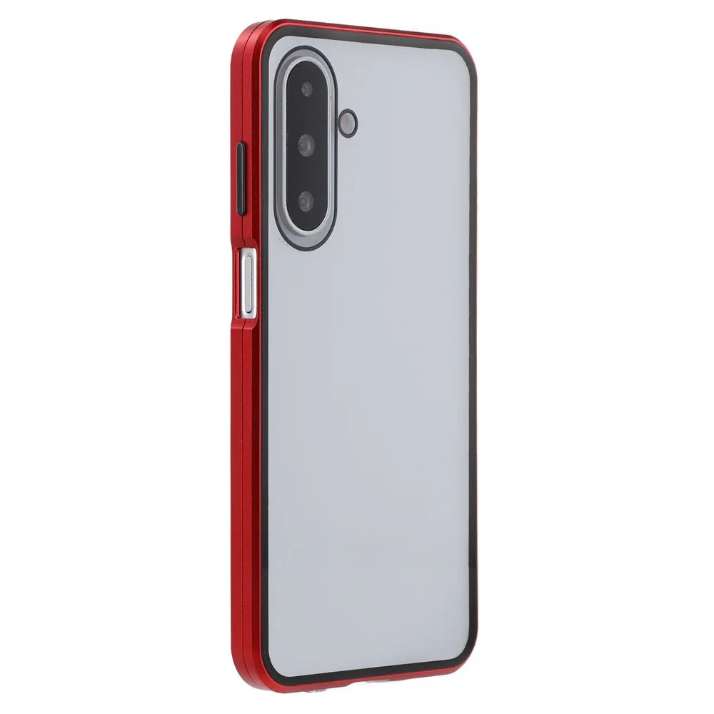 For Samsung Galaxy A26 5G Full Body Case Magnetic Tempered Glass Double-Sided Phone Case - Red - 4
