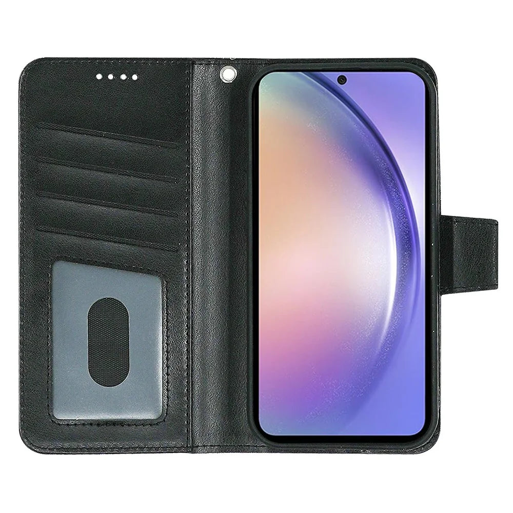For Samsung Galaxy A54 5G Case Stand Card Holder Wallet Leather Phone Cover - Black - 2