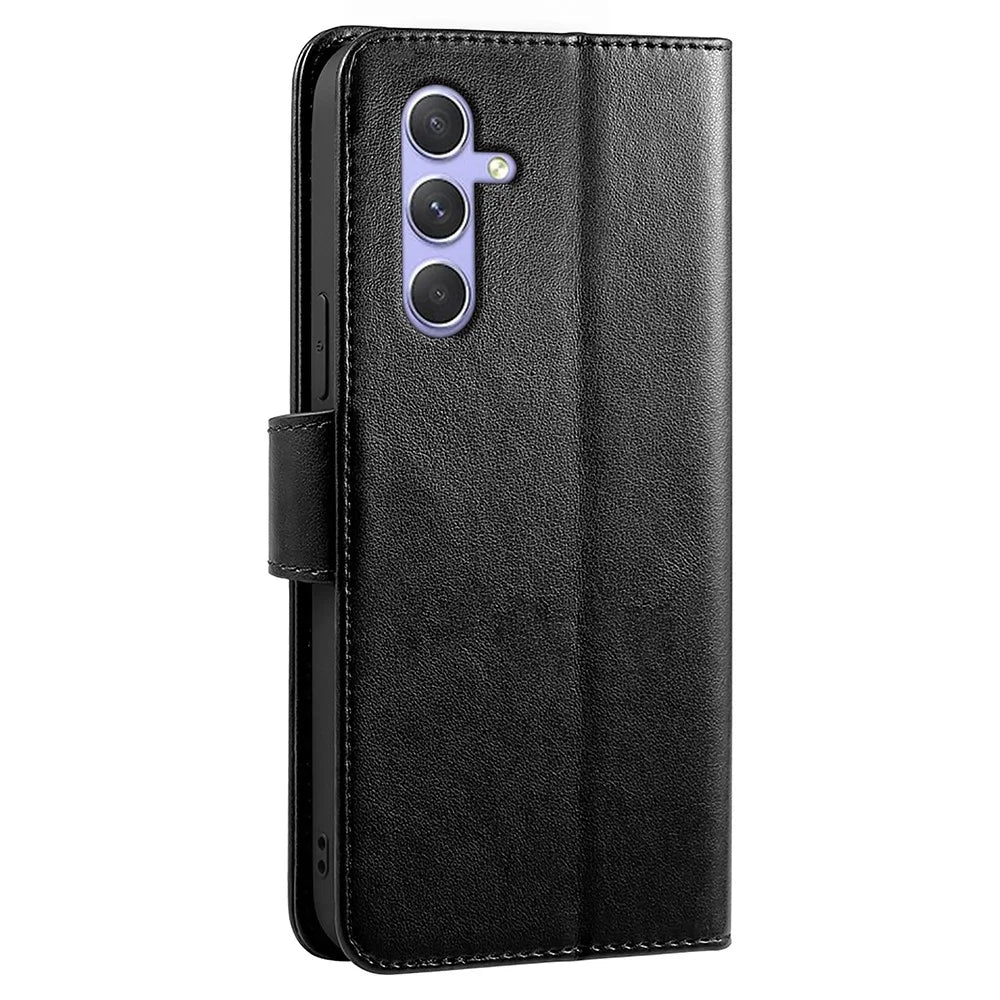 For Samsung Galaxy A26 5G Case Stand Card Holder Wallet Leather Phone Cover - Black - 6