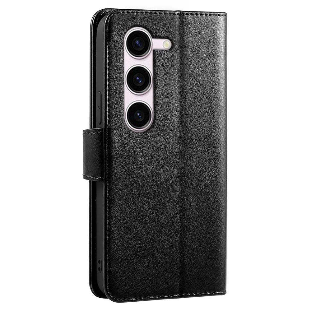 For Samsung Galaxy S23+ Case Stand Card Holder Wallet Leather Phone Cover - Black - 6