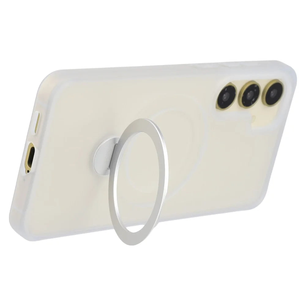 For Samsung Galaxy S25+ Magnetic Case Rotary Ring Kickstand TPU + PC Phone Cover - Transparent - 5