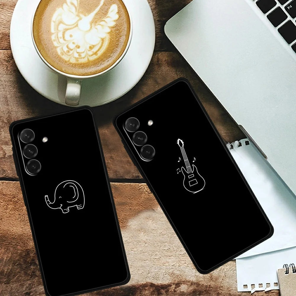 For Samsung Galaxy A26 5G Line Art Case Anti-Scratch Soft TPU Phone Cover - City - 2