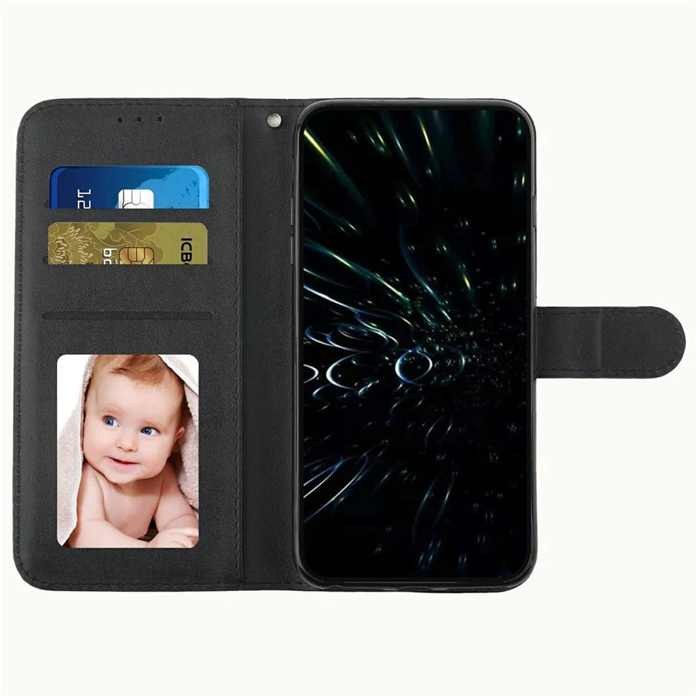 Phone Case for vivo Y300 5G / V40 Lite (Indonesia) 5G / V40 Lite (Indonesia) 4G / Y200 5G Flip Protective Leather Stand Cover - Black - 2