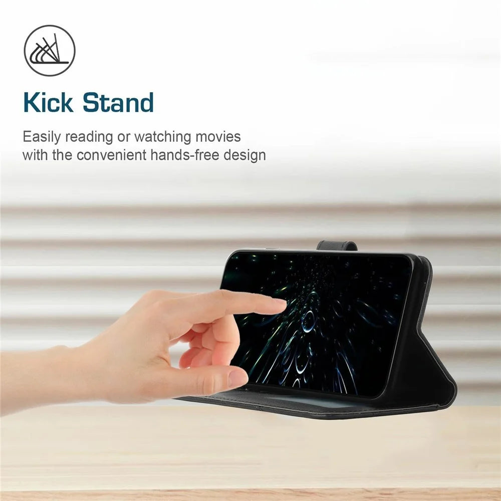 Phone Case for vivo Y300 5G / V40 Lite (Indonesia) 5G / V40 Lite (Indonesia) 4G / Y200 5G Flip Protective Leather Stand Cover - Black - 6