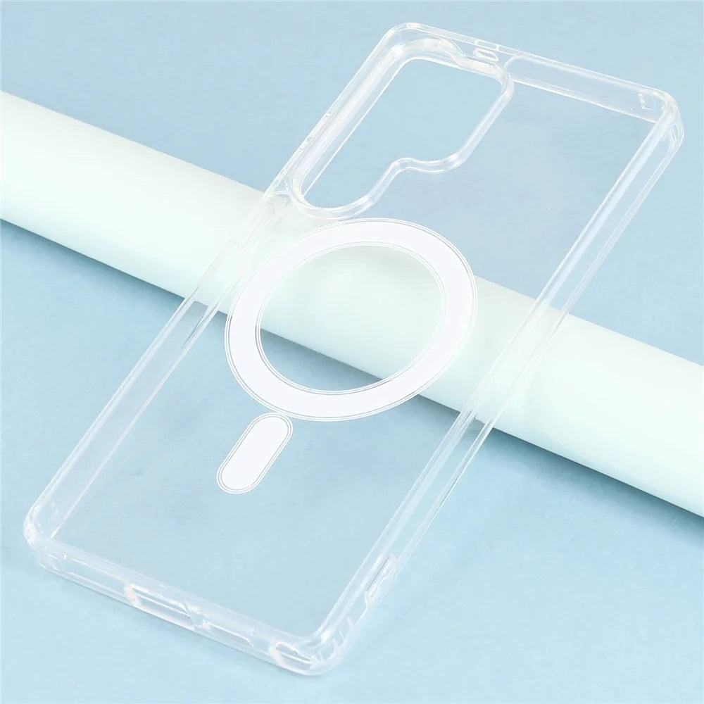 For Samsung Galaxy S25 Ultra Magnetic Case TPU + Acrylic Clear Phone Cover - 3