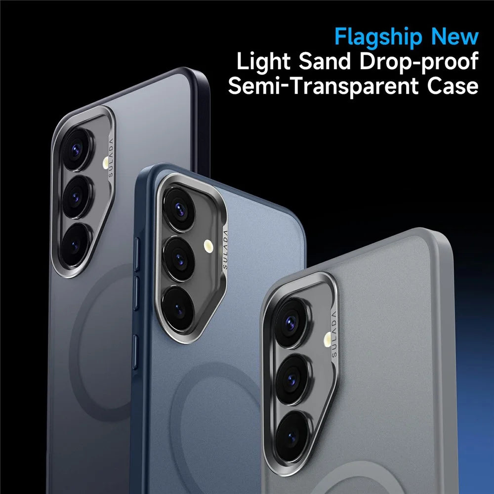 SULADA For Samsung Galaxy S25 Magnetic Case PC + TPU Phone Cover - Blue - 2