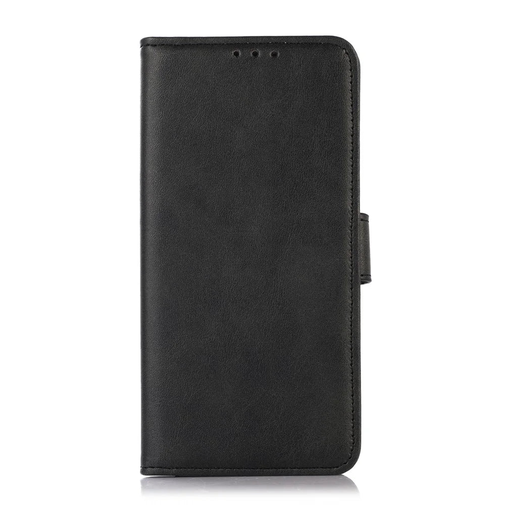 Phone Case For OnePlus 13R 5G / Ace 5 5G / Ace 5 Pro 5G Cowhide Texture Leather Wallet Phone Cover with Stand - Black - 6