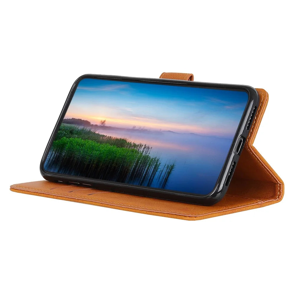 Stand Wallet Phone Case For OnePlus 13R 5G / Ace 5 5G / Ace 5 Pro 5G Cowhide Texture Leather Cover - Brown - 2