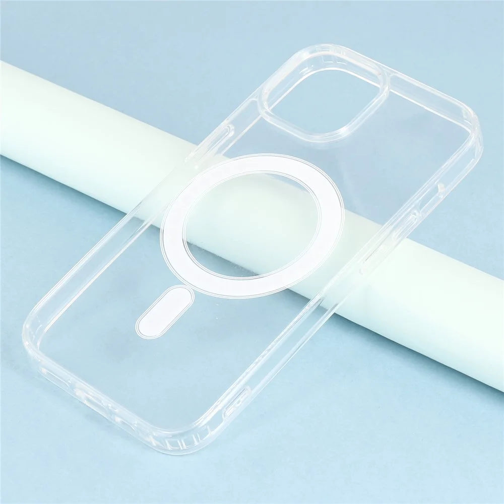For iPhone 15 Plus / 14 Plus Case Compatible with MagSafe TPU + Acrylic Clear Phone Cover - 7