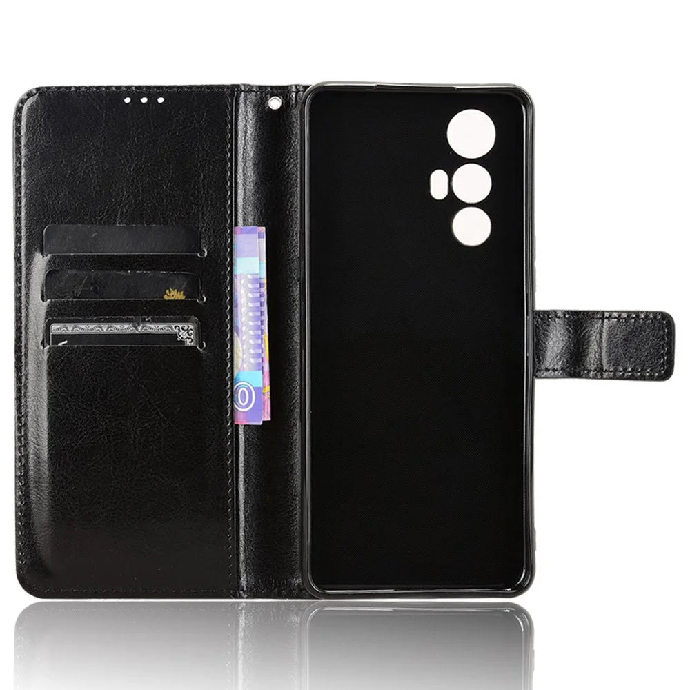 For Cubot Max 5 Case Crazy Horse Texture PU Leather Phone Wallet Cover - Black - 2