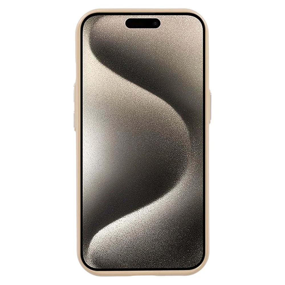 For iPhone 15 Case Compatible with MagSafe Glitter Design IMD TPU + PC Phone Back Cover - Desert Gold - 2