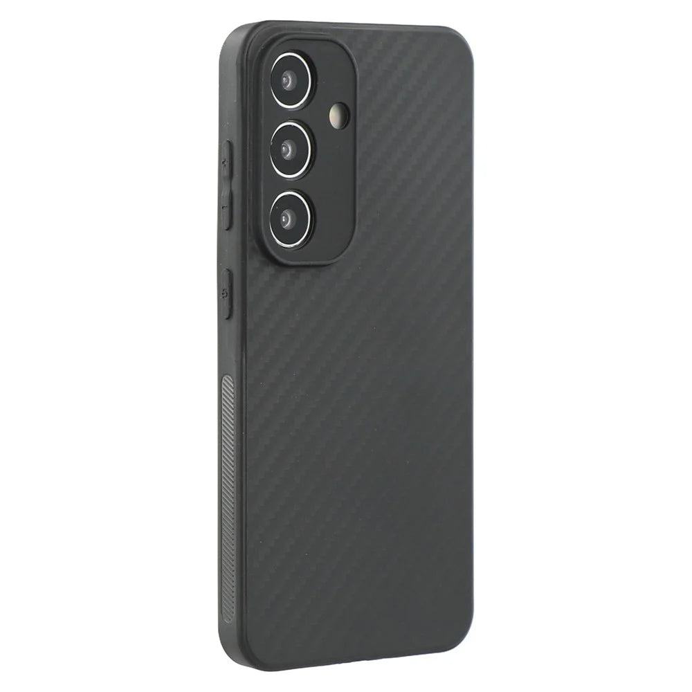 For Samsung Galaxy S25+ Case Flexible TPU Carbon Fiber Texture Shockproof Phone Cover - 1