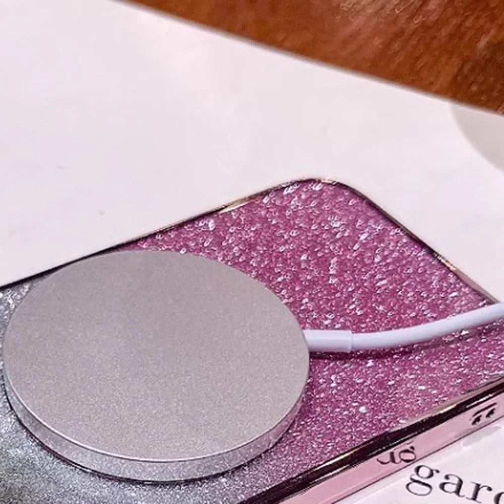 For Samsung Galaxy S23 FE Magnetic Case Electroplated Gradient Glitter TPU Phone Cover - Rose Gold - 2