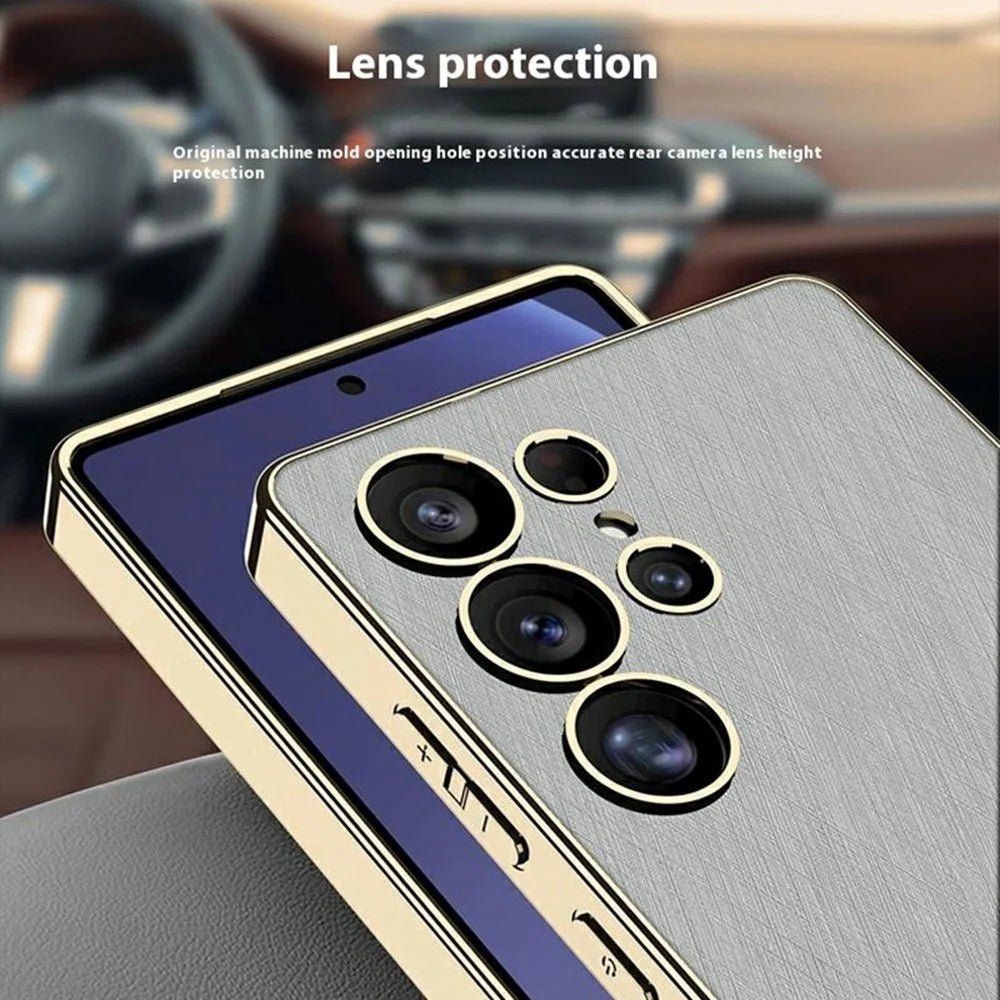 GKK For Samsung Galaxy S25 Ultra Case Electroplated PC + TPU + PU Phone Back Cover - Grey - 2