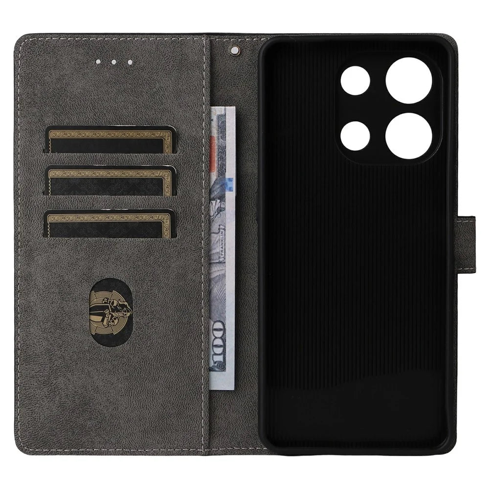 For Umidigi Note 100 Wallet Case RFID Blocking PU Leather Cover Stand View - Black - 5