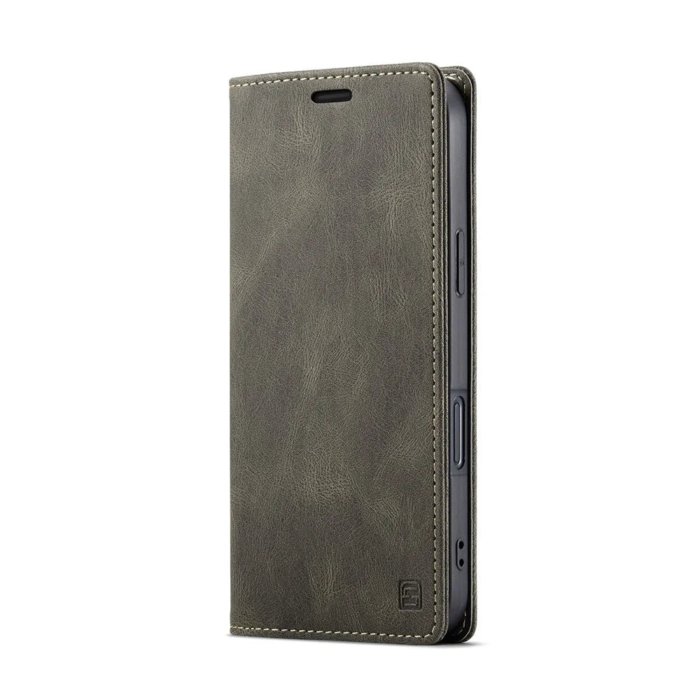 AUTSPACE For iPhone 16 Pro Wallet Case  A01 Leather Stand Cover with RFID Blocking Card Holder - Coffee - 2