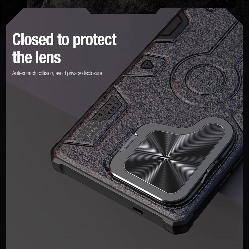 NILLKIN Camshield Armor Prop Case for Samsung Galaxy S25 Ultra Camera Lid PC + TPU Cover - Blue - 7
