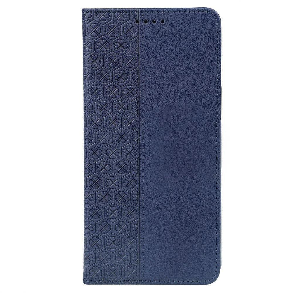 For Samsung Galaxy A06s Case Four Leaf Clover Leather Flip Phone Cover Stand Wallet - Blue - 5