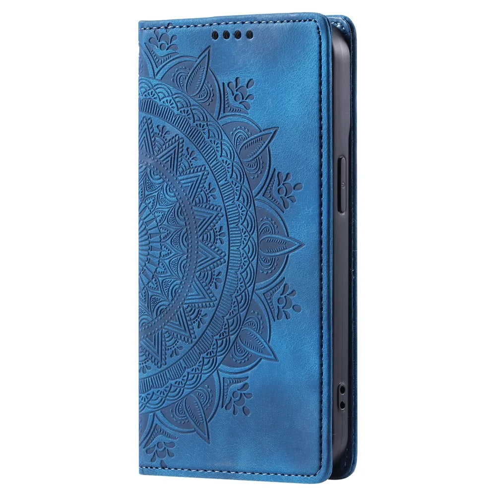Style-010 For Samsung Galaxy A26 5G Case Magnetic Closing Leather Phone Cover Pattern Imprinted - Blue - 7