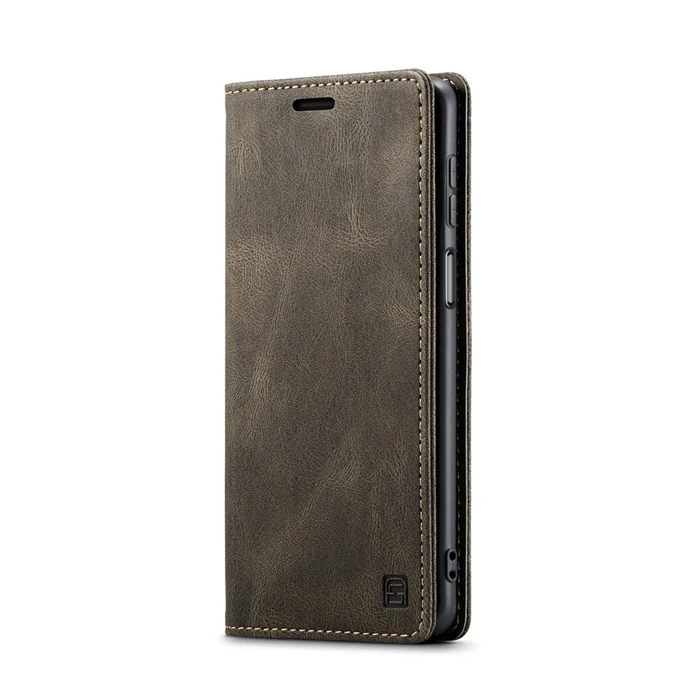 AUTSPACE For Samsung Galaxy A15 5G / Galaxy A15 4G Wallet Case  A01 Leather Stand Cover with RFID Blocking Card Holder - Coffee - 2