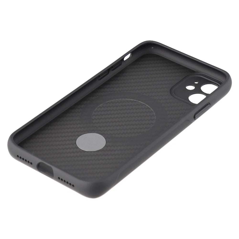 For iPhone 11 Case Compatible with MagSafe Kickstand TPU + PC Phone Cover Carbon Fiber Texture - 5