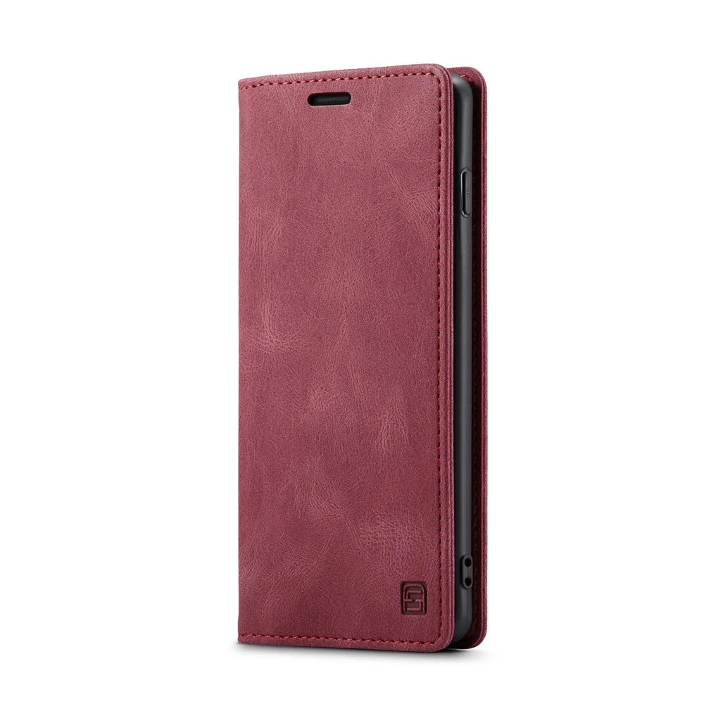 AUTSPACE For Samsung Galaxy S10 Plus Wallet Case  A01 Leather Stand Cover with RFID Blocking Card Holder - Red - 2